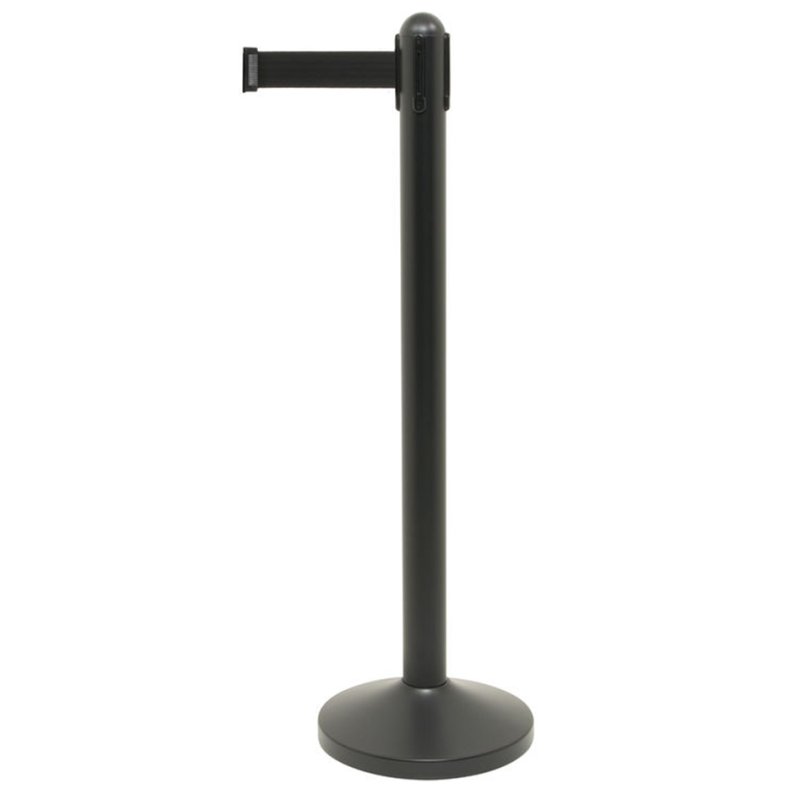 Securit informatiekader voor afzetpaal retractable, zwart, dubbelzijdig, 240×68×470 mm