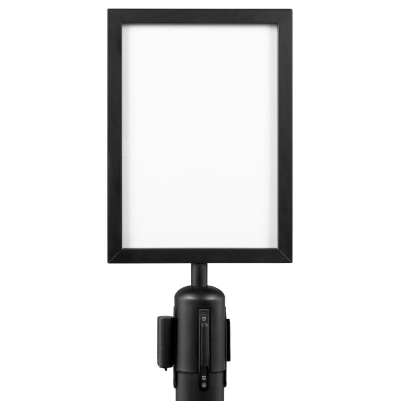 Securit afzetpaal uittrekbaar voet, zwart, edelstaal, 88 mm