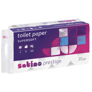 satino by wepa toiletpapier Prestige, 3-laags, hochwit, 8 rollen à 250 vel