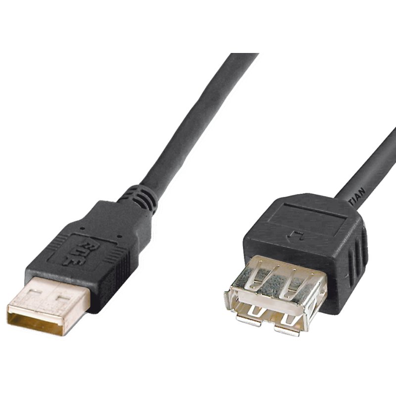 DIGITUS Câble d'extension USB 2.0, noir, 3 mètres, 480 Mbps