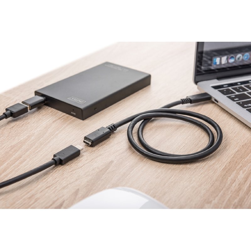 DIGITUS Câble rallonge USB 3.1, noir, 0,7 mètre, USB-C
