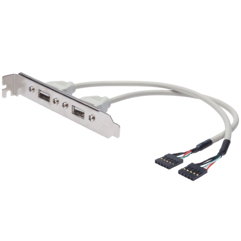 DIGITUS Câble USB 2.0 verrouillable, USB-A vers IDC 5-broches, beige, 0,25 mètre