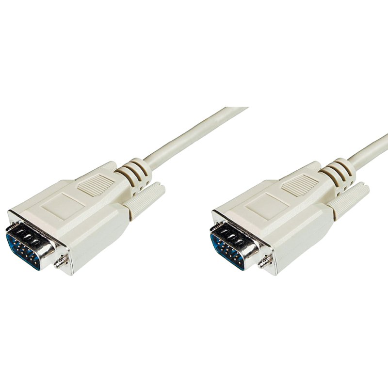 DIGITUS Câble moniteur VGA HD15, beige, 1,8 mètre