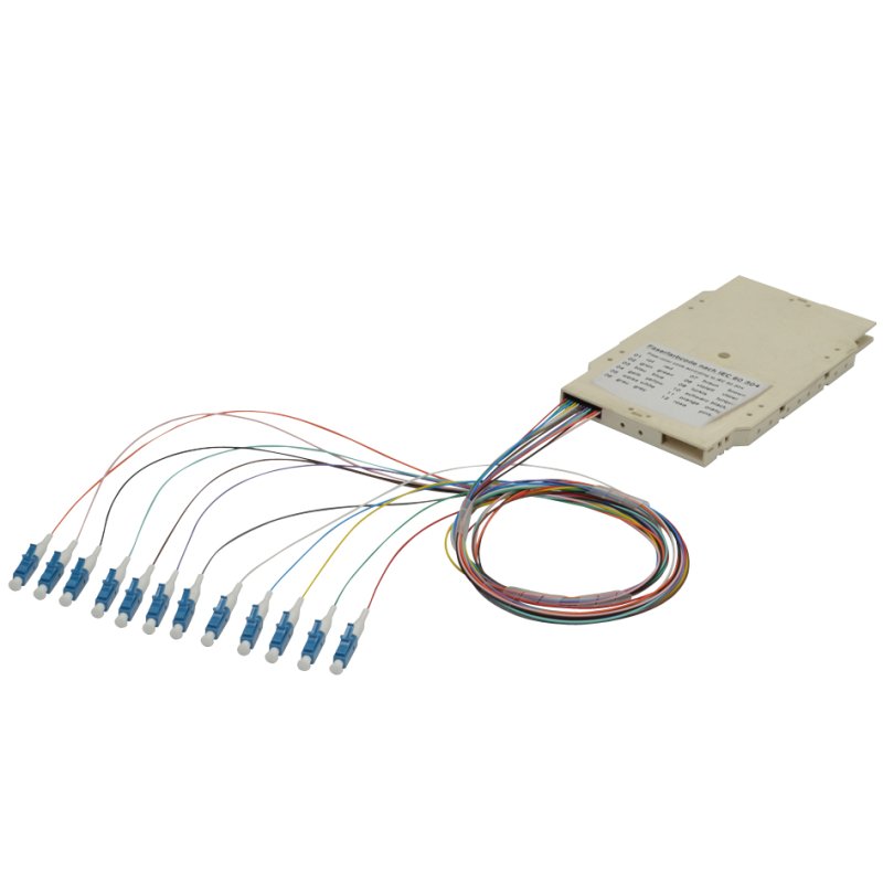 DIGITUS cassette d'épissure LC UPC, monomode, 12 pigtails, 2,0 m
