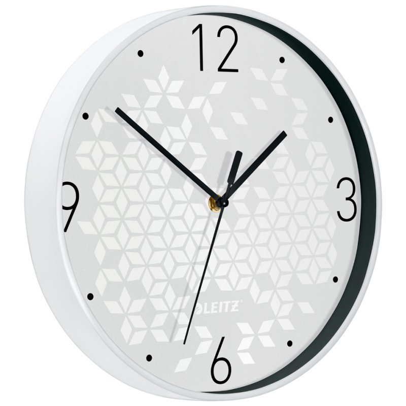 LEITZ pendule murale WOW, mouvement quartz, blanc, 290 mm