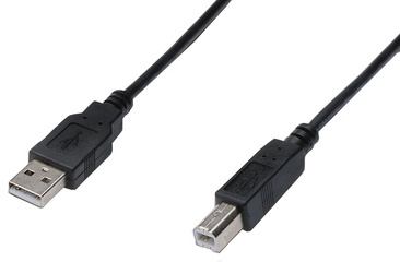 DIGITUS USB 2.0 kabel USB-A naar USB-B, zwart, 0,5 meter