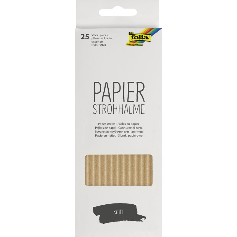folia papieren rietjes, zwart, 200 mm, 25 stuks