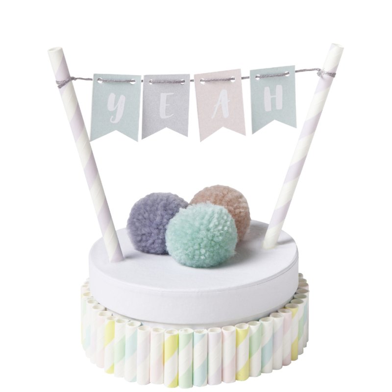 folia papieren rietjes PASTEL STRIPES, 200 mm, 6 mm doorsnede, 25 stuks