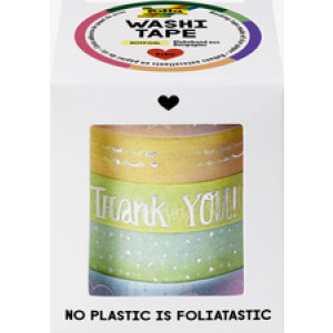 folia decoratieve washi tape hotfoil rainbow, 10 mm × 5 m, 5 stuks