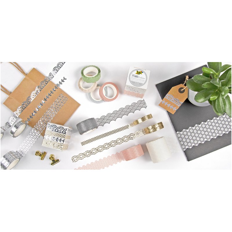 folia washi tape vlinders, groen, 15 mm × 5 m