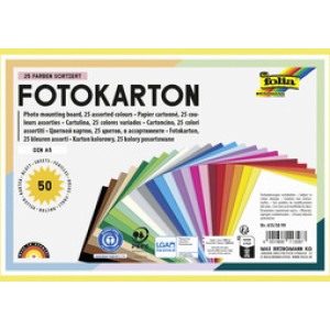 folia fotokarton A5, 300 g/m², 25 kleuren gesorteerd, 50 vel