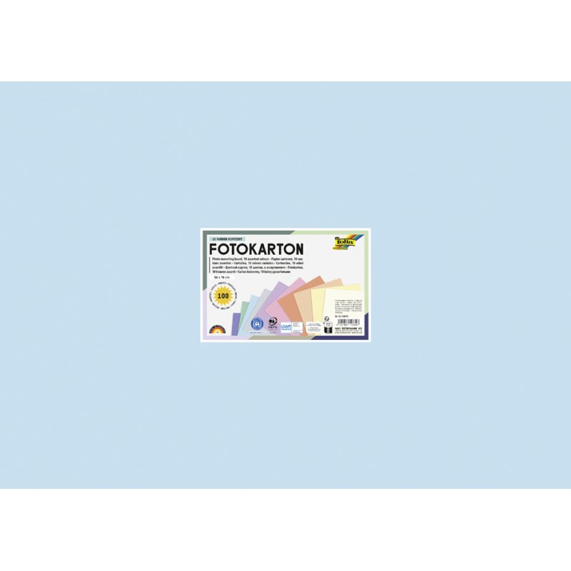 folia fotokarton pastelkleuren, 500 × 700 mm, 300 g/m², 100 vel