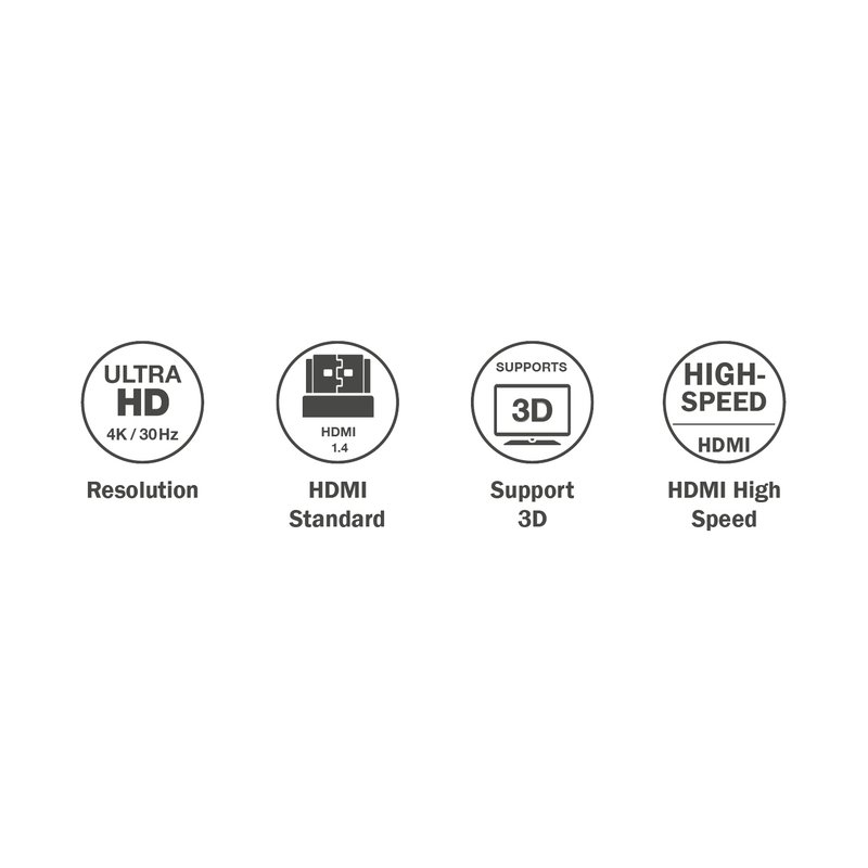 DIGITUS Câble HDMI rallongé High Speed, 3 mètres, noir