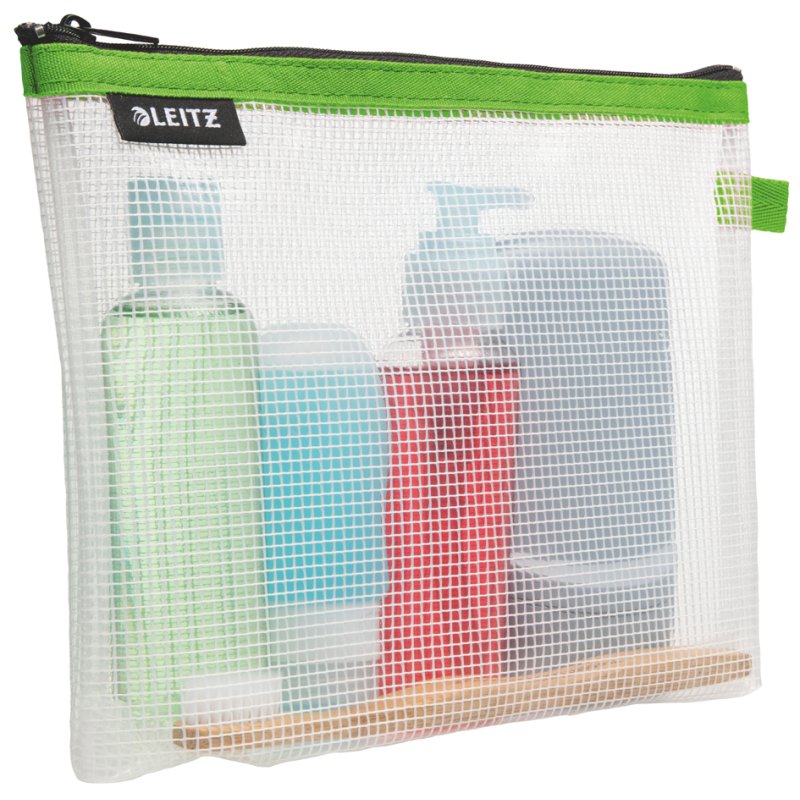 Leitz trousse de toilette WOW voyageur, transparent/bleu, 240×170 mm