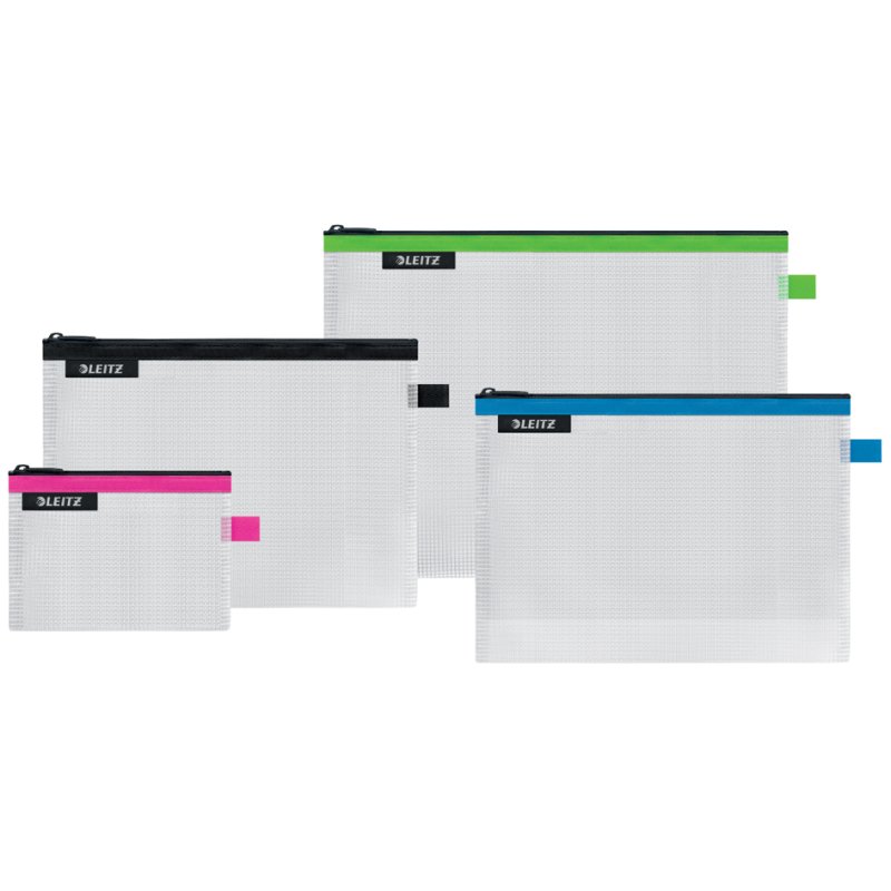 LEITZ WOW Traveller zip pouch set, 4-piece, water-repellent, EVA film