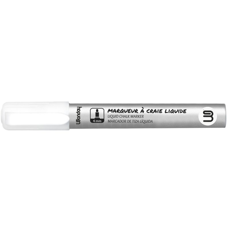 Wonday marqueur à craie, blanc, pointe ronde, 4,0 mm