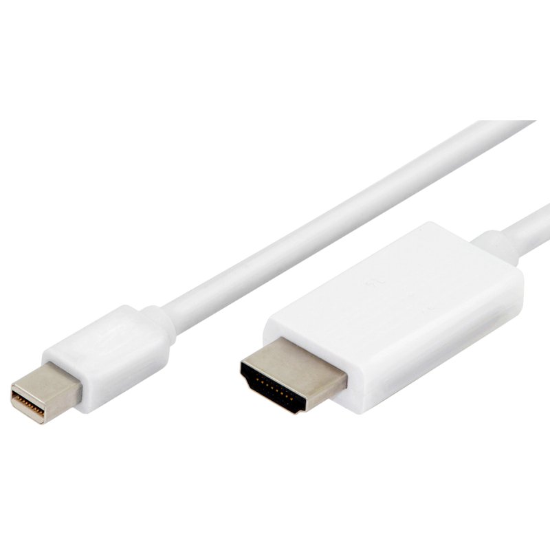 DIGITUS Câble Mini DisplayPort vers HDMI, blanc, 2,0 mètres