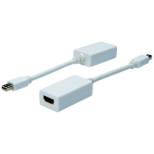 DIGITUS DisplayPort naar HDMI adapter kabel, mini DP naar HDMI-A, 0,15m wit