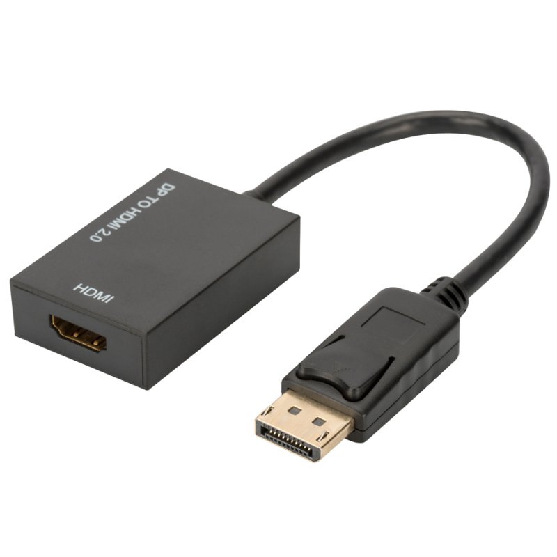 DIGITUS DisplayPort naar HDMI adapter, 0,2 m, zwart