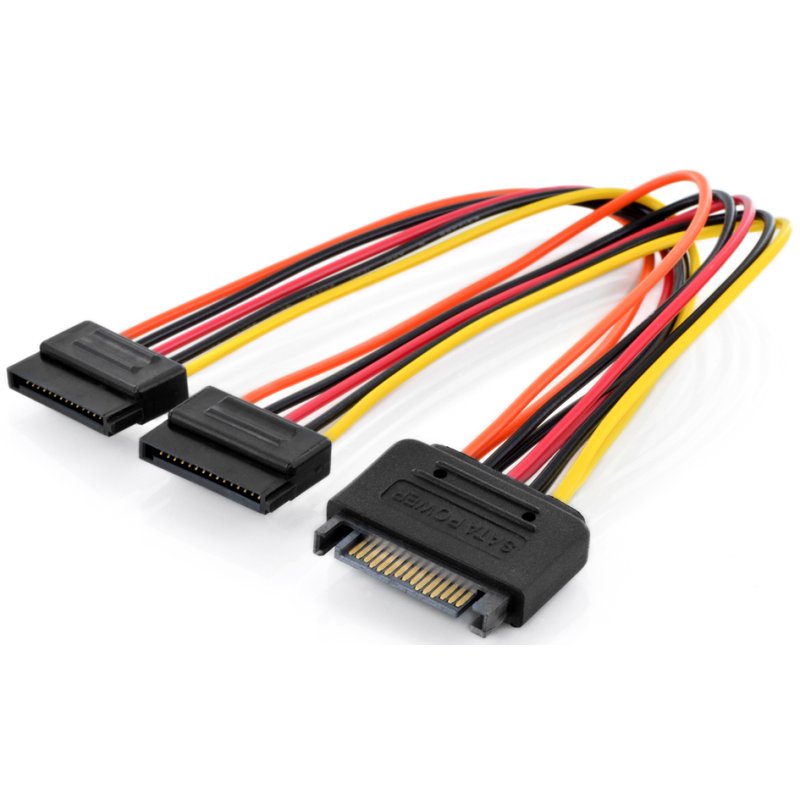 DIGITUS interne Y-stroomkabel SATA 15-pins, 0,3 m, AWG 18