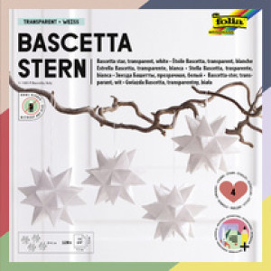 folia vouwblaadjes Bascetta-ster, 75×75 mm, wit, 128 vel