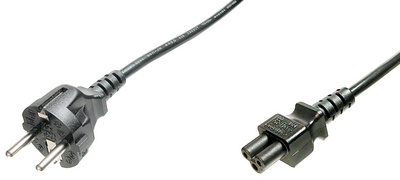 DIGITUS stroomkabel met randaarde, CEE 7/7 naar IEC C5, zwart, 0,75 m
