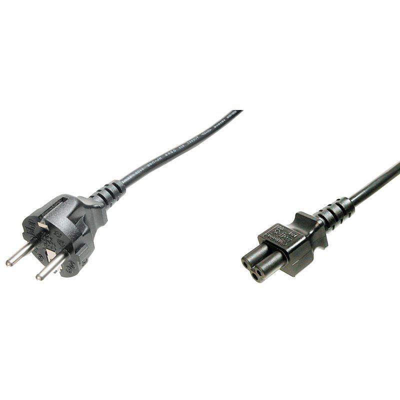 DIGITUS câble d'alimentation terre, connecteur trèfle, noir, 1,2 m