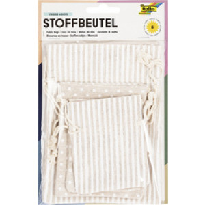 folia stofzakken met bedrukt motief, katoen/polyester, 3 maten, 6 stuks