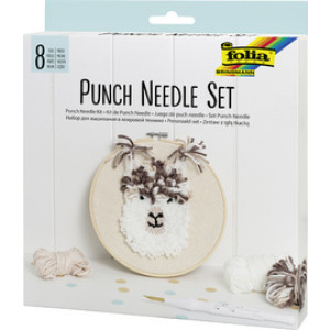 folia Punch naaldset Alpaca, 8-delig, 300×300 mm, inclusief stickrahmen