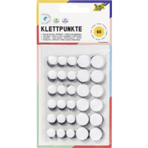 folia klittenband stippen mini, zelfklevend, zwart en wit, 60 stuks