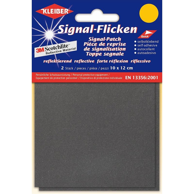 KLEIBER Sicherheits- Signal-Patch, zelfklevend, zilver