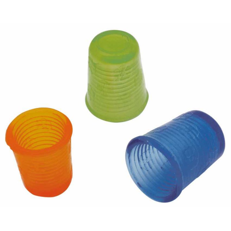KLEIBER ensemble de dés à coudre, 100% caoutchouc, bleu/orange/vert, 3 pièces