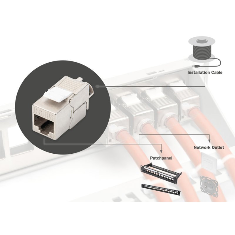DIGITUS modules keystone catégorie 6A, blindés, sans outil, 24 pièces