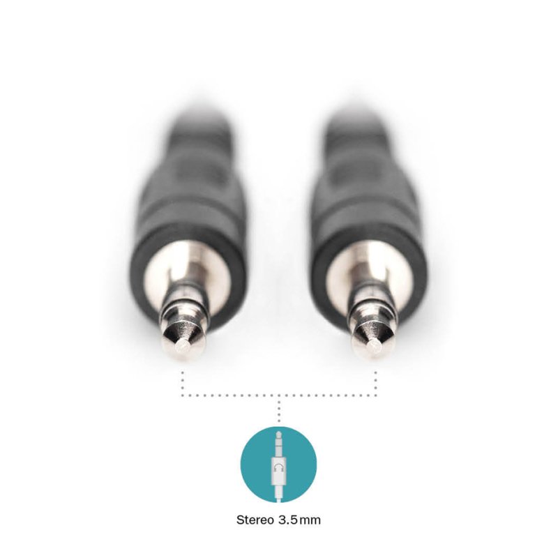 DIGITUS audiokabel 3,5 mm jack naar 3,5 mm jack, zwart, 1,5 meter