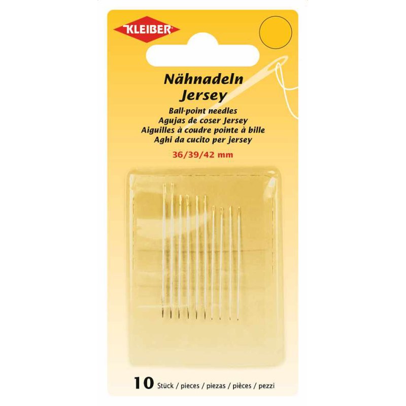 KLEIBER ensemble d'aiguilles à coudre Jersey, œil or, acier, 10 pièces