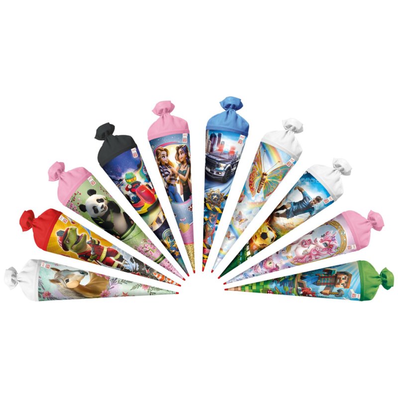 ROTH Schultüten assortment, round, 70 cm, 10 pieces
