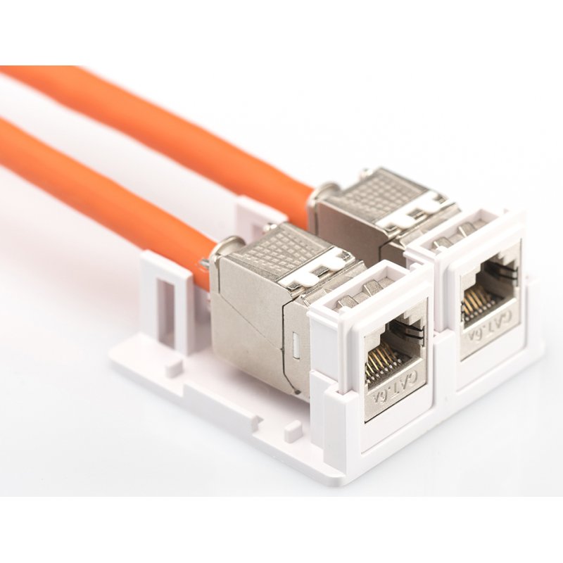 DIGITUS learning enclosure, 2 keystone modules, pure white, 40×40×30 mm