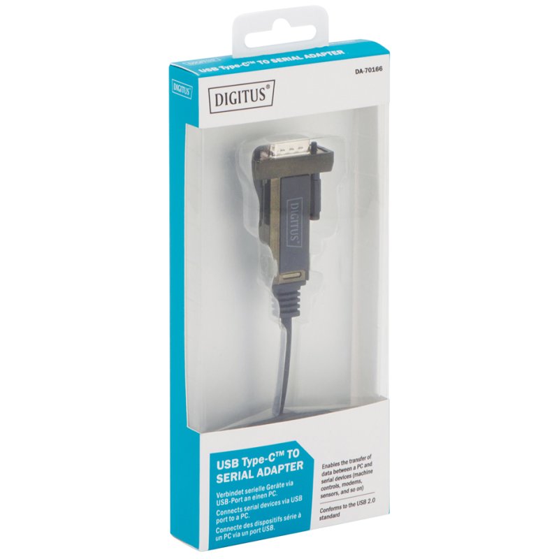 DIGITUS Adaptateur USB-C vers RS232, noir, 1,0 m
