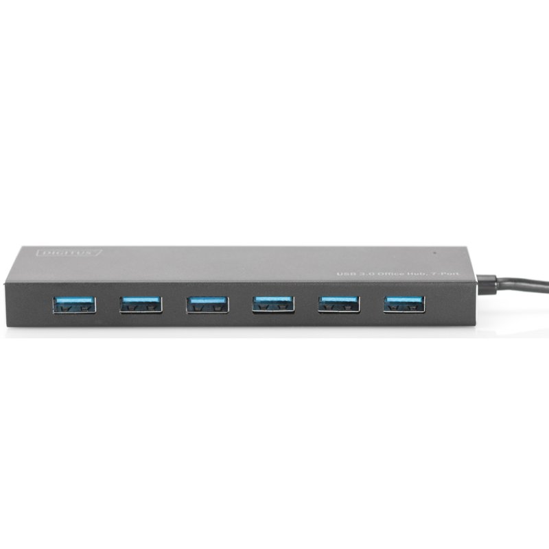 DIGITUS USB 3.0 hub 7 ports, with power supply, black