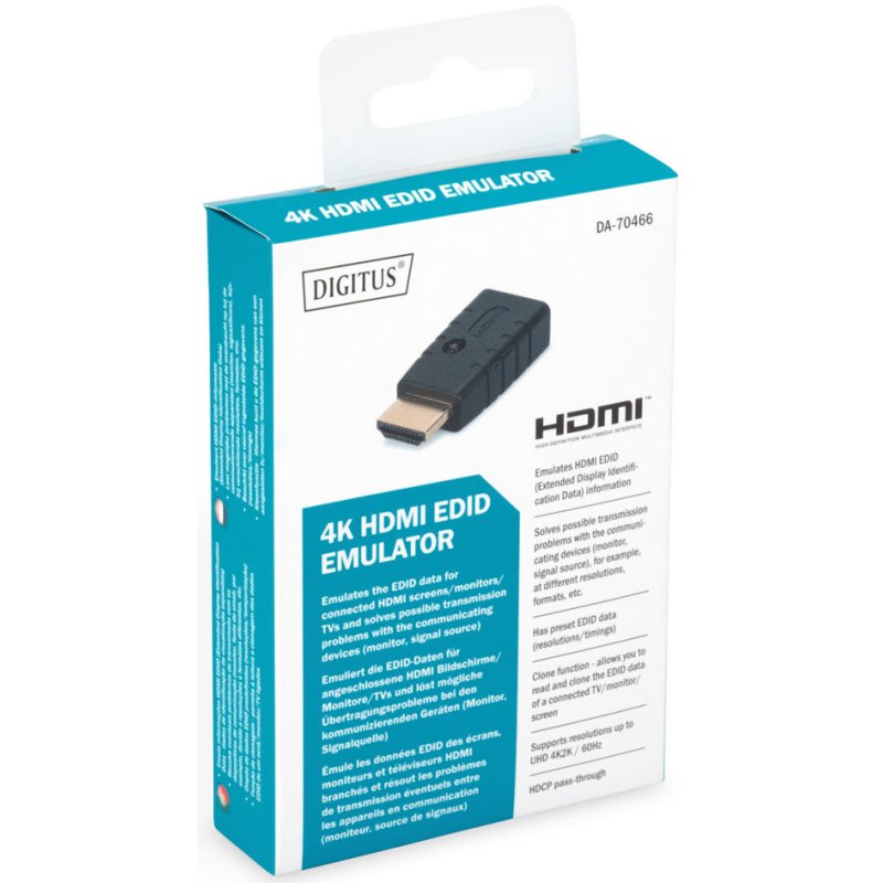 DIGITUS 4K HDMI EDID emulator, zwart