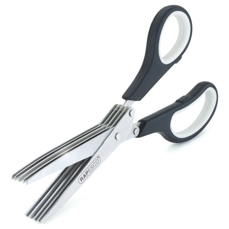 RAPESCO ciseau universel/destructeur papier, 200 mm, noir/gris clair, 5 lames acier inoxydable
