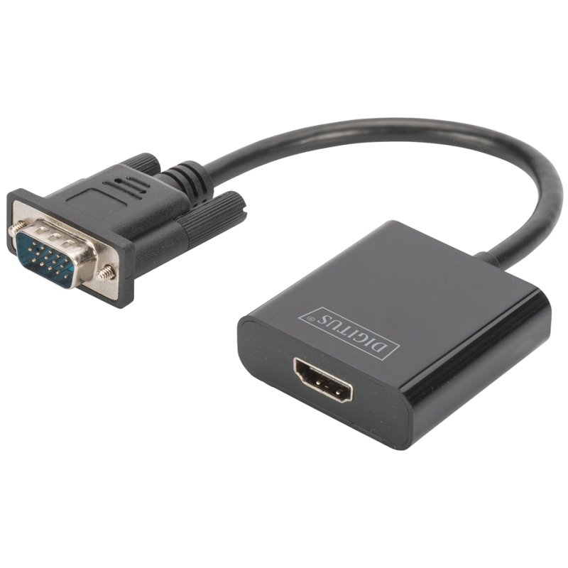 DIGITUS VGA to HDMI + audio converter, black, 6.75 Gbps