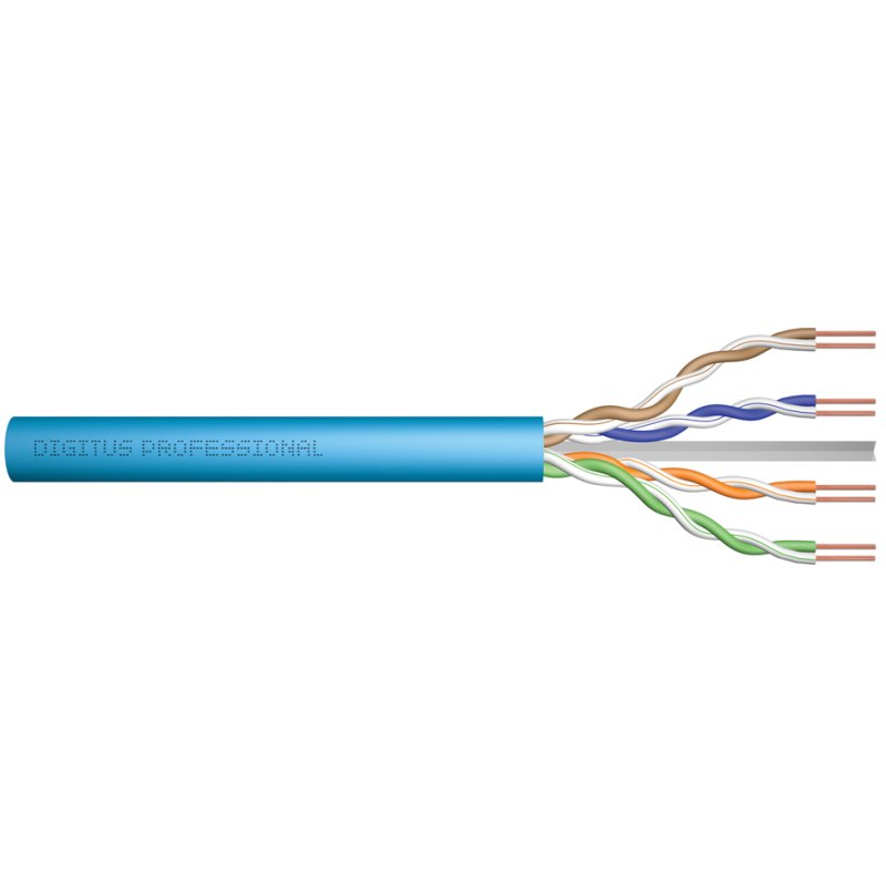 DIGITUS installation cable Category 6a, U/UTP, blue, 500 metres
