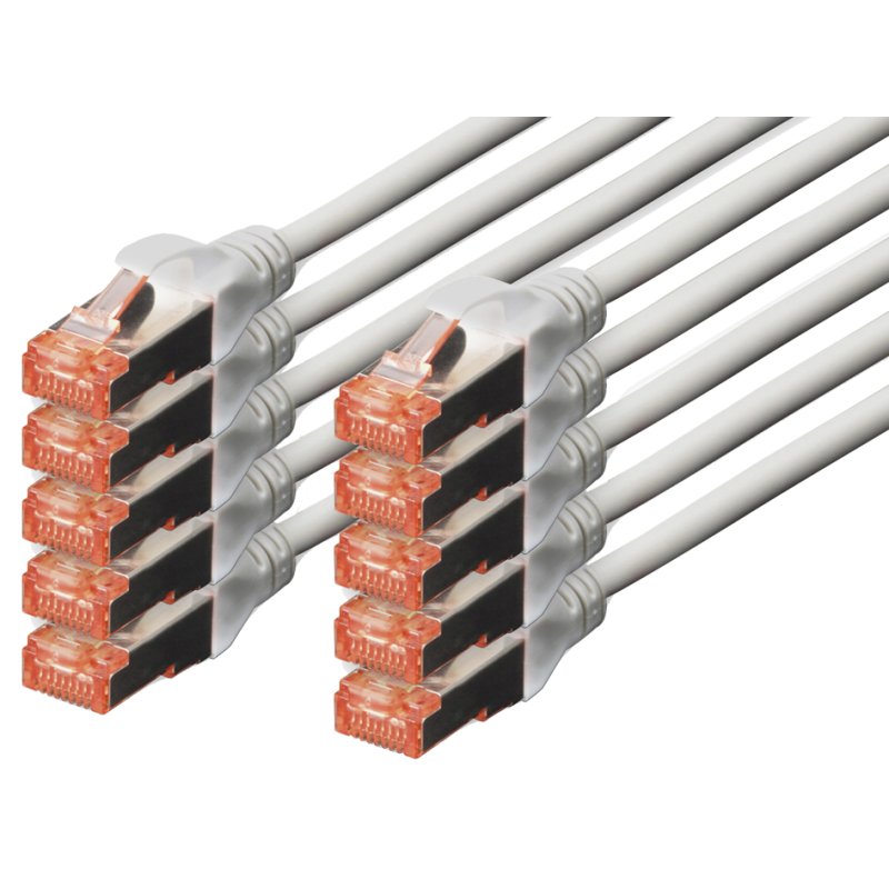 DIGITUS câble de brassage Cat. 6 S/FTP, bleu, 2 mètres, 10 pièces