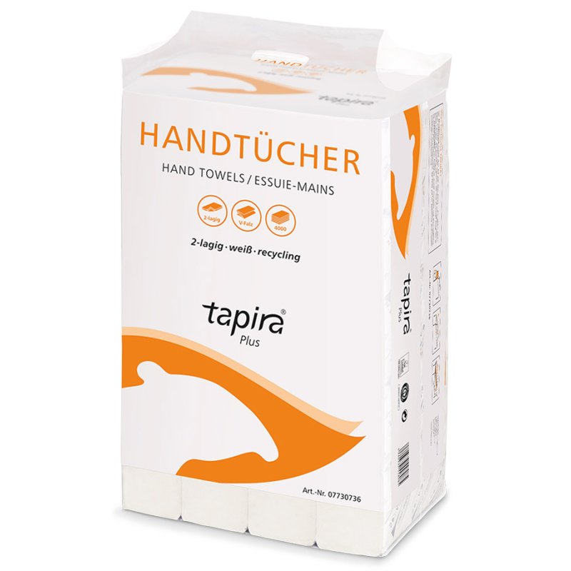 Tapira handdoekpapier Plus, V-vouw, wit, 245 × 210 mm