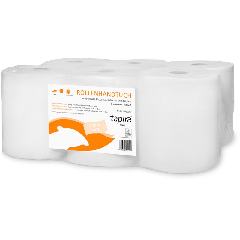 Tapira handdoekrol Plus, 2-laags, wit, 140 m