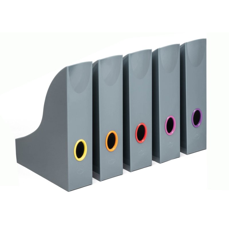 DURABLE tijdschriftencassette VARICOLOR, antraciet/grijs, 5 stuks