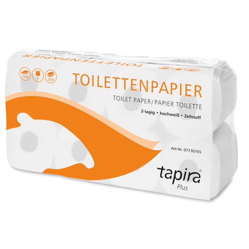 Tapira toiletpapier premium, 4-laags, hochwit, 8 rollen