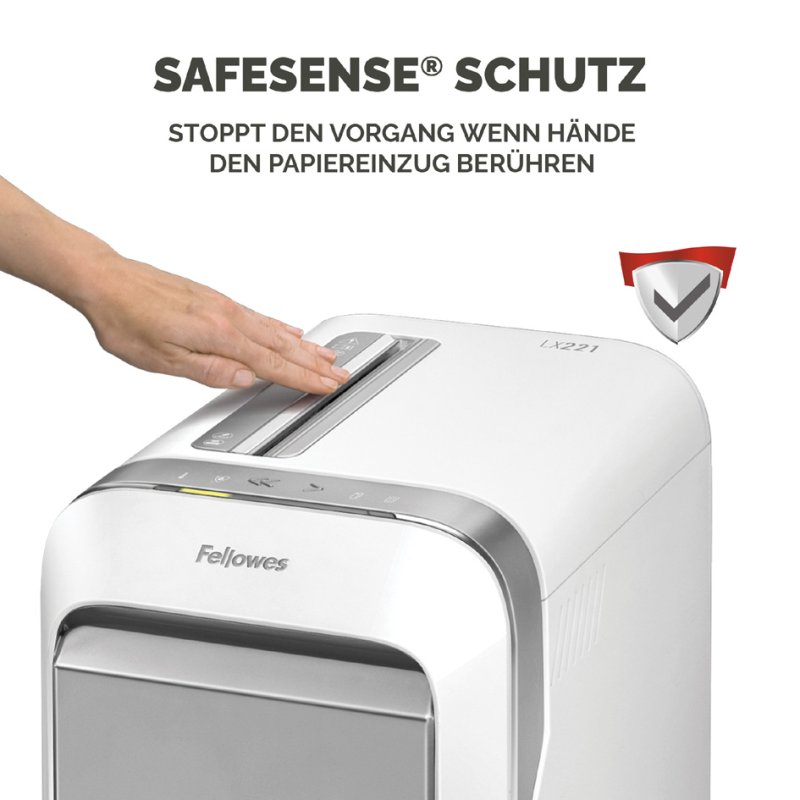 Fellowes destructeur de papier Powershred LX221, blanc, 20 feuilles, 30 litres