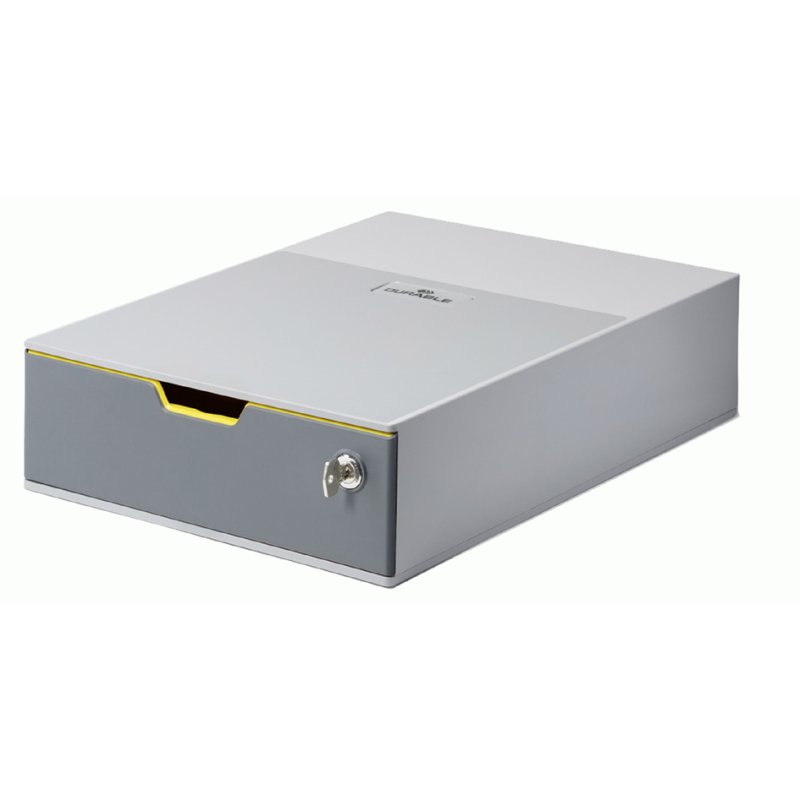 DURABLE boîte de rangement VARICOLOR 1 SAFE, verrouillable, gris, 280×356×95 mm